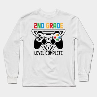 2nd Grade Level Complete Gamer Boys Graduation Gifts Long Sleeve T-Shirt